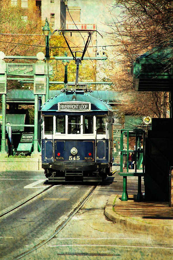 Transportation Photograph - Trolley Stop Memphis by Suzanne Barber