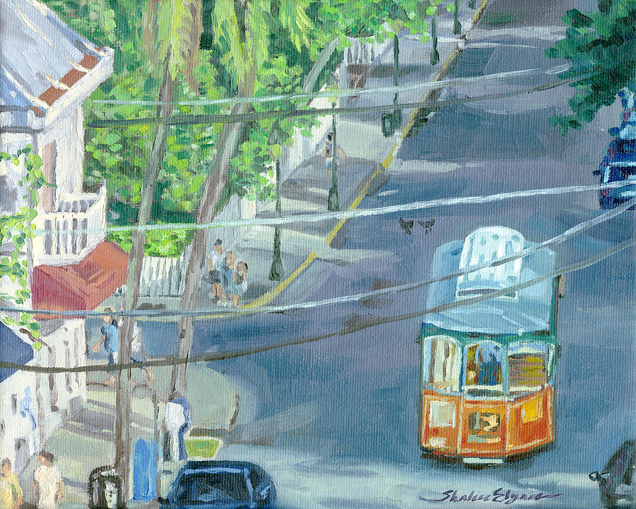 Trolley Tour of Key West Florida Painting by Shalece Elynne