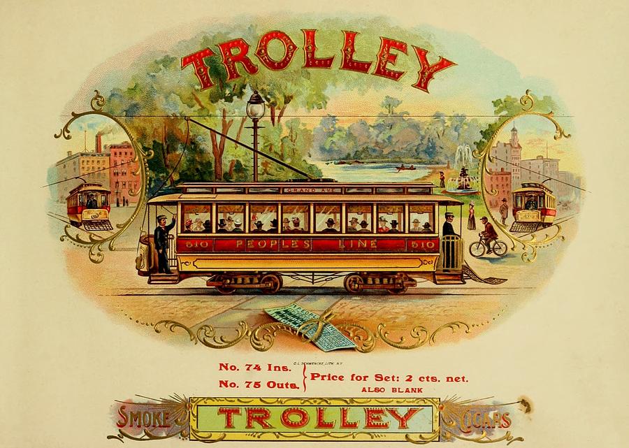 Trolley Vintage Cigar Advertisement Painting by Movie Poster Prints