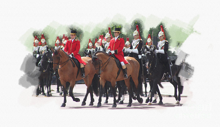 Horse Digital Art - Trooping of the Colour by Roger Lighterness