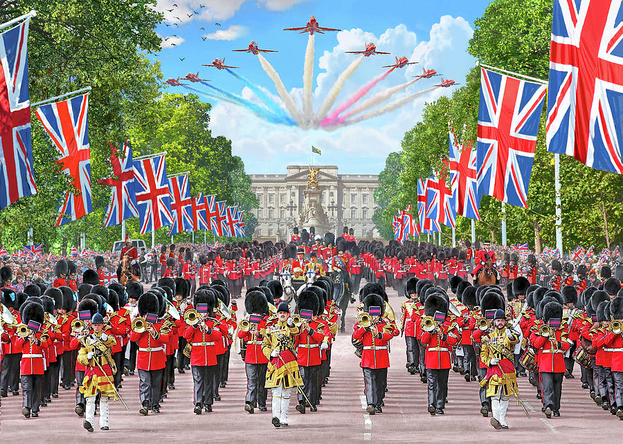 London Painting - Trooping The Colour - Colonels Review by MGL Meiklejohn Graphics Licensing