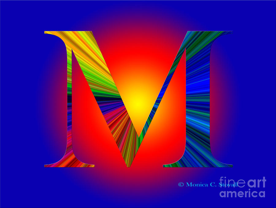 Tropic Sun M Monogram Digital Art by Monica C Stovall