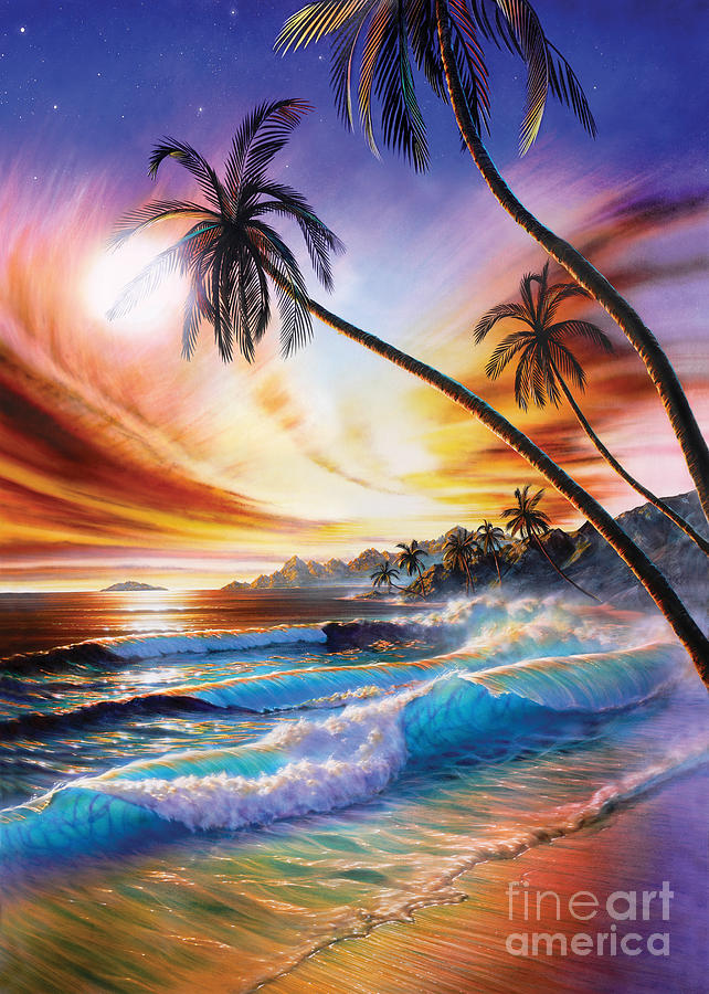 Sunset Digital Art - Tropical Beach by MGL Meiklejohn Graphics Licensing