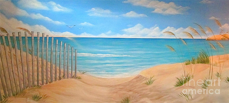 Tropical Beach Painting by Melinda Saminski