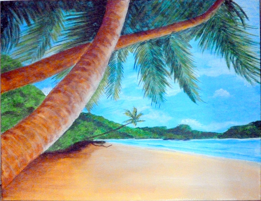 Tropical Beach Painting by Nancy Nuce - Fine Art America