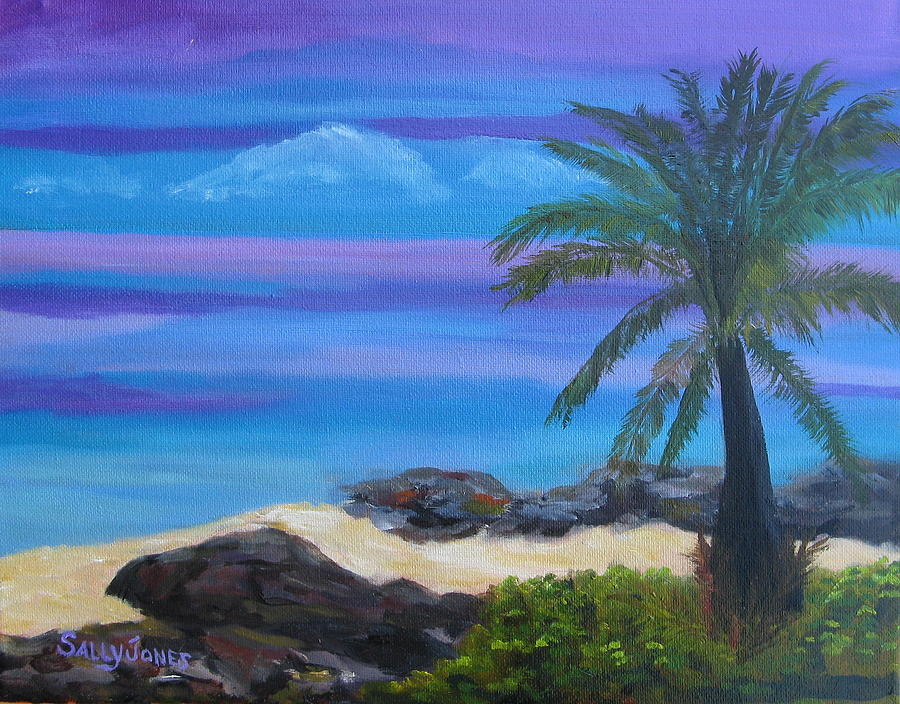 Beach Scene Painting - Tropical Beach by Sally Fike