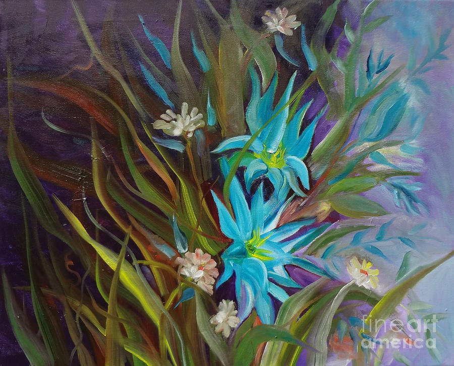 Tropical Blue Painting by Jenny Lee