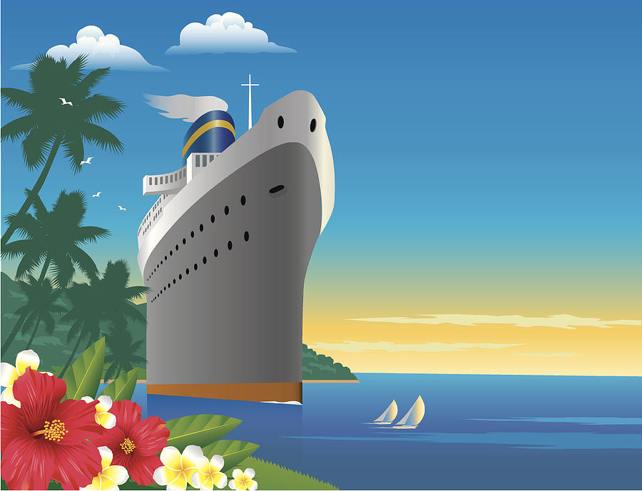Tropical Cruise Drawing by Stevegraham