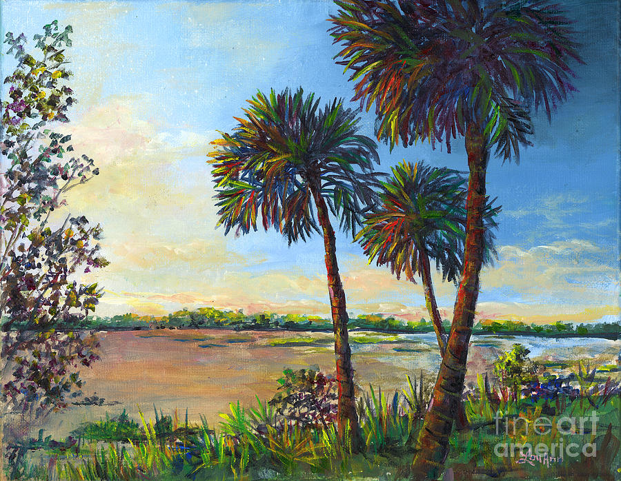 Tropical Evening Glow Painting by Lou Ann Bagnall