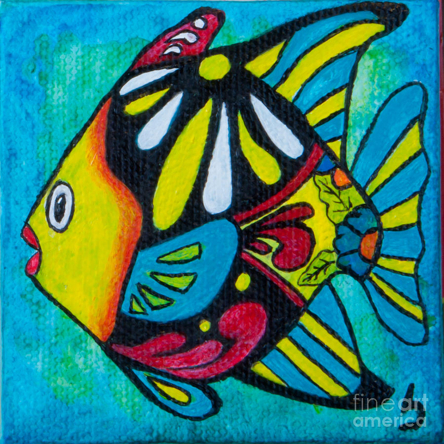 Tropical Fish Painting by Susan Cliett