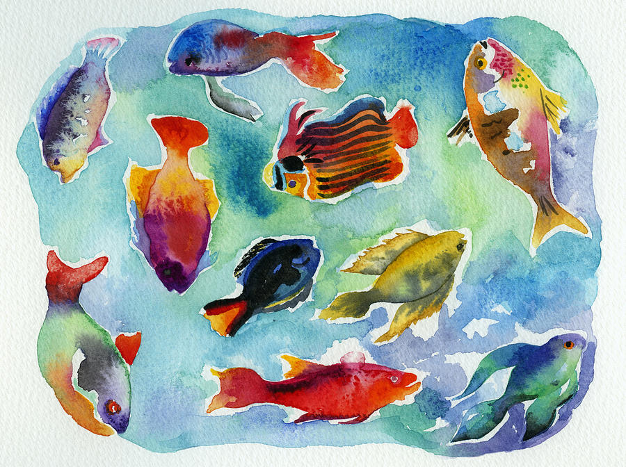 Fish Painting - Tropical Fishes by Lydia Irving