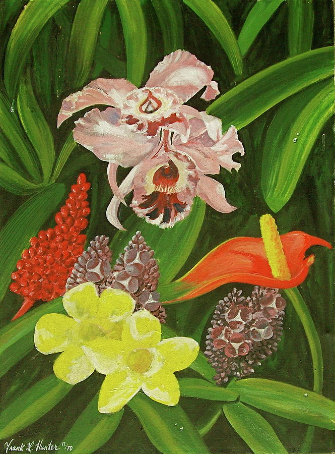Orchid Painting - Tropical Foliage by Frank Hunter