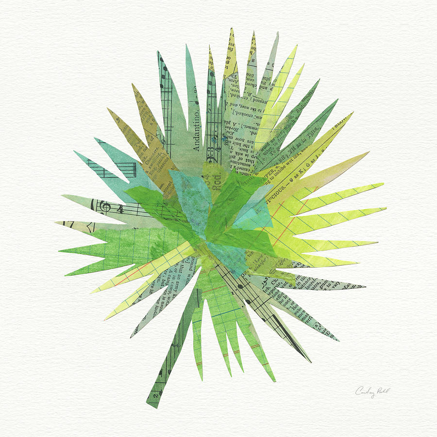 Collage Painting - Tropical Fun Palms IIII by Courtney Prahl
