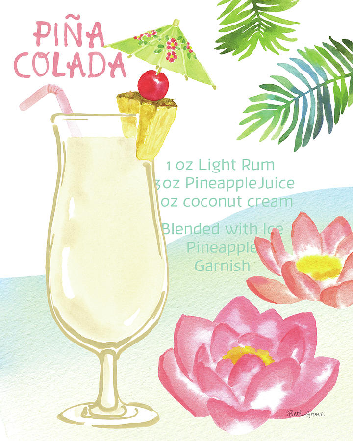 Cocktail Painting - Tropical Getaway II by Beth Grove