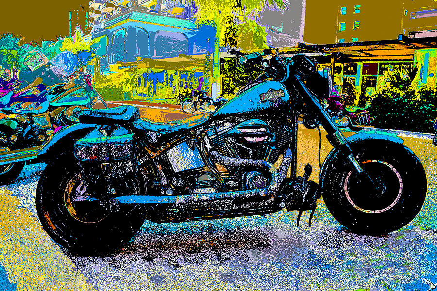Tropical Harley Painting by David Lee Thompson