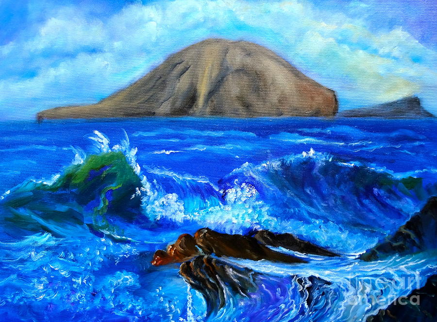 Tropical Hawaiian Island Painting by Jenny Lee
