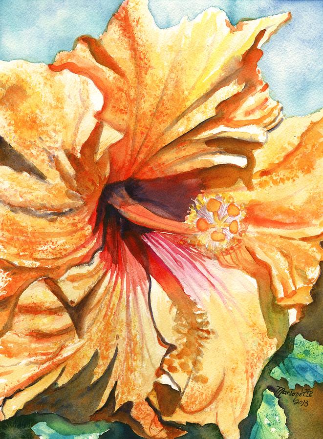 Yellow Hibiscus Painting - Tropical Hibiscus 3 by Marionette Taboniar
