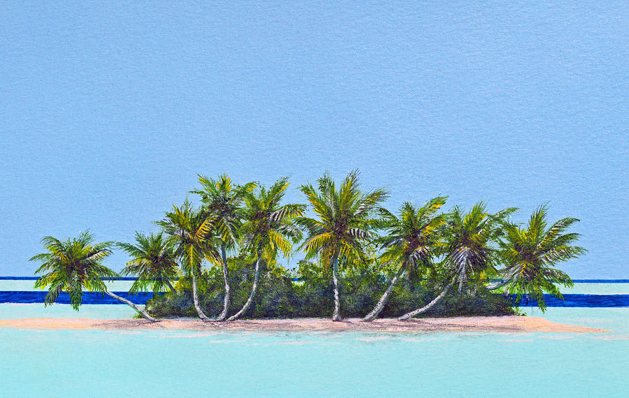 Tropical Island Painting by David Clode
