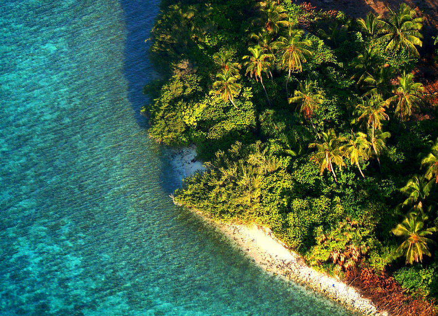 Tropical Island from Above. Aerial Journey over Maldives  Photograph by Jenny Rainbow