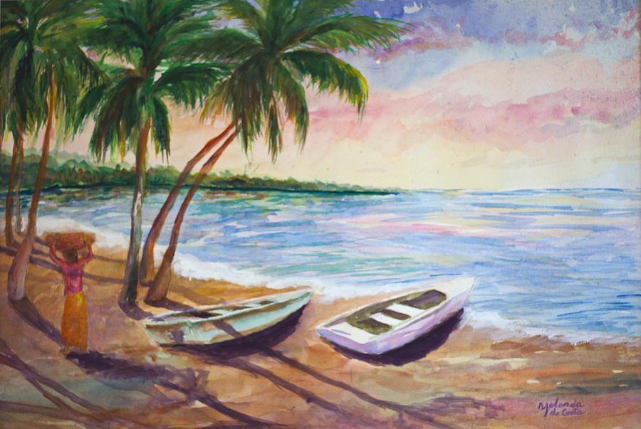 Tropical Island Painting by Yolanda DeCosta Fine Art America