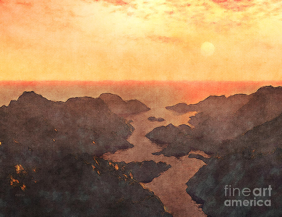 Tropical Islands Sunset Digital Art by Phil Perkins