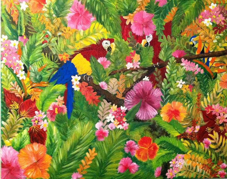 Parrot Painting - Tropical Joy by Suzanne Brabham