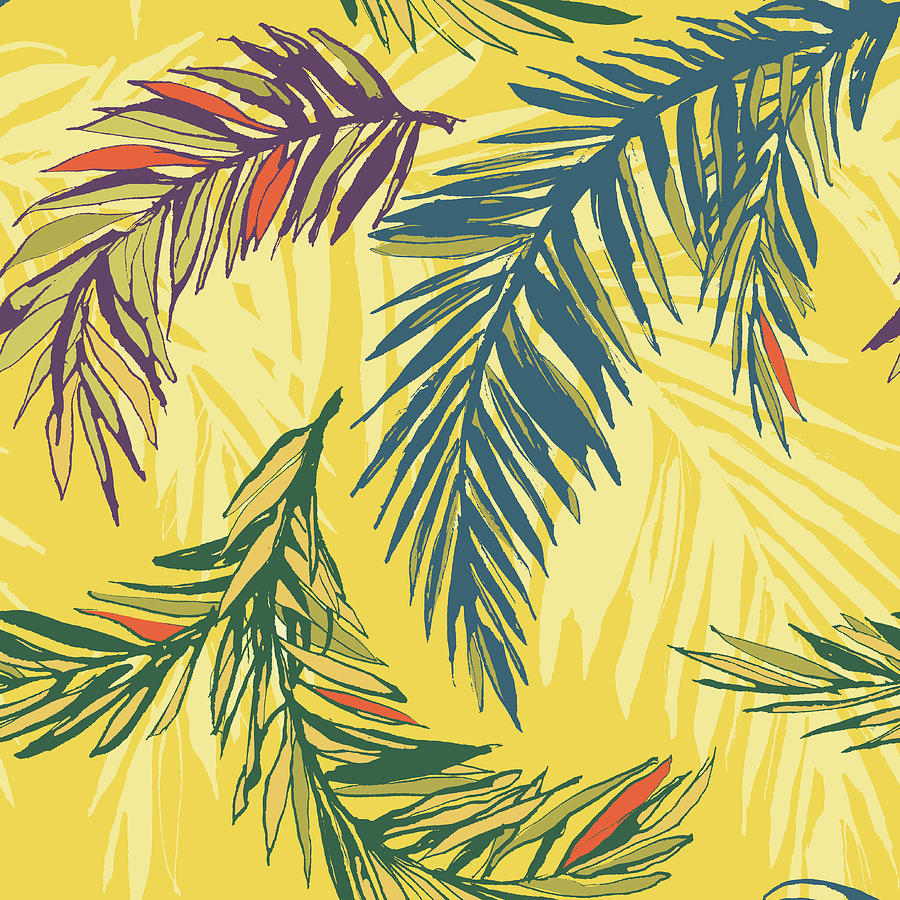 Tropical Jungle Floral Seamless Pattern Digital Art by Sv sunny