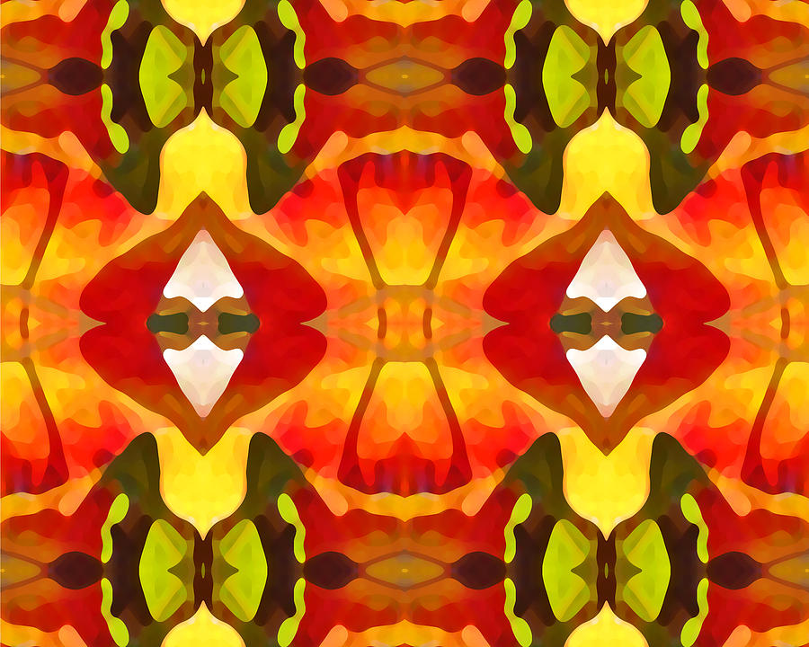 Abstract Painting - Tropical Leaf Pattern  14 by Amy Vangsgard