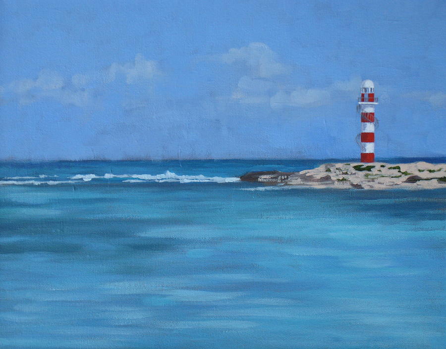Lighthouse Painting - Tropical Lighthouse by Elisabeth Olver