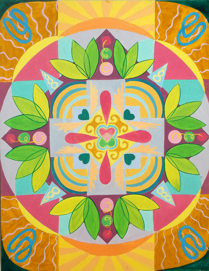 Tropical Mandala Painting by Anne Cameron Cutri