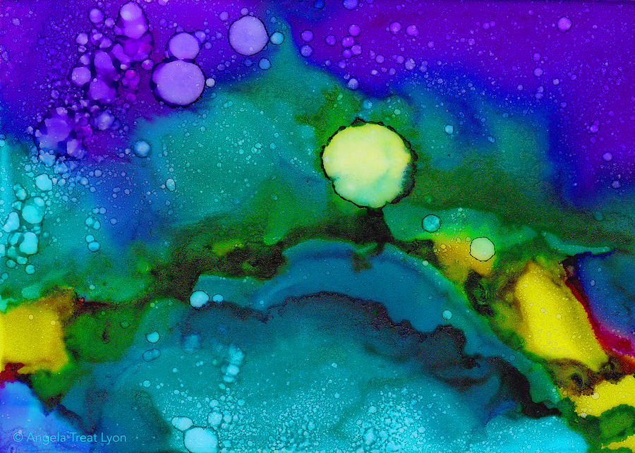 Tropical Moon Painting by Angela Treat Lyon