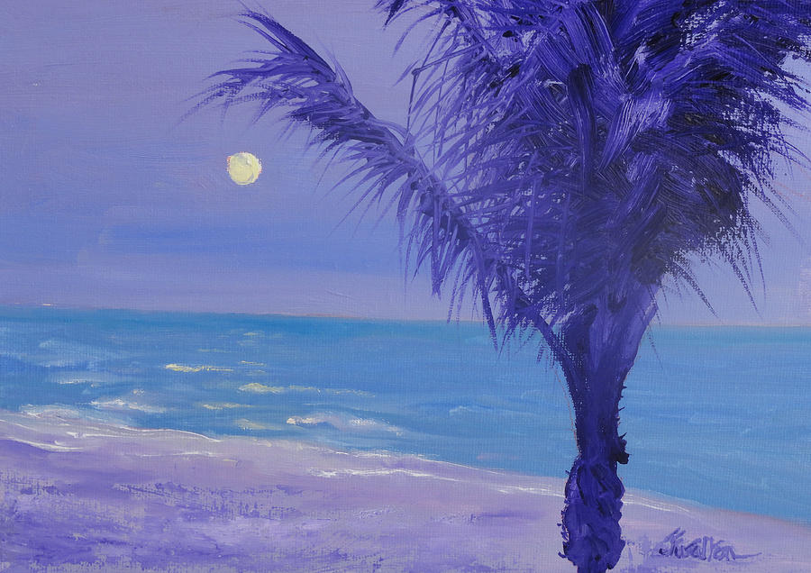 Tropical Moonrise Painting by Judy Fischer Walton