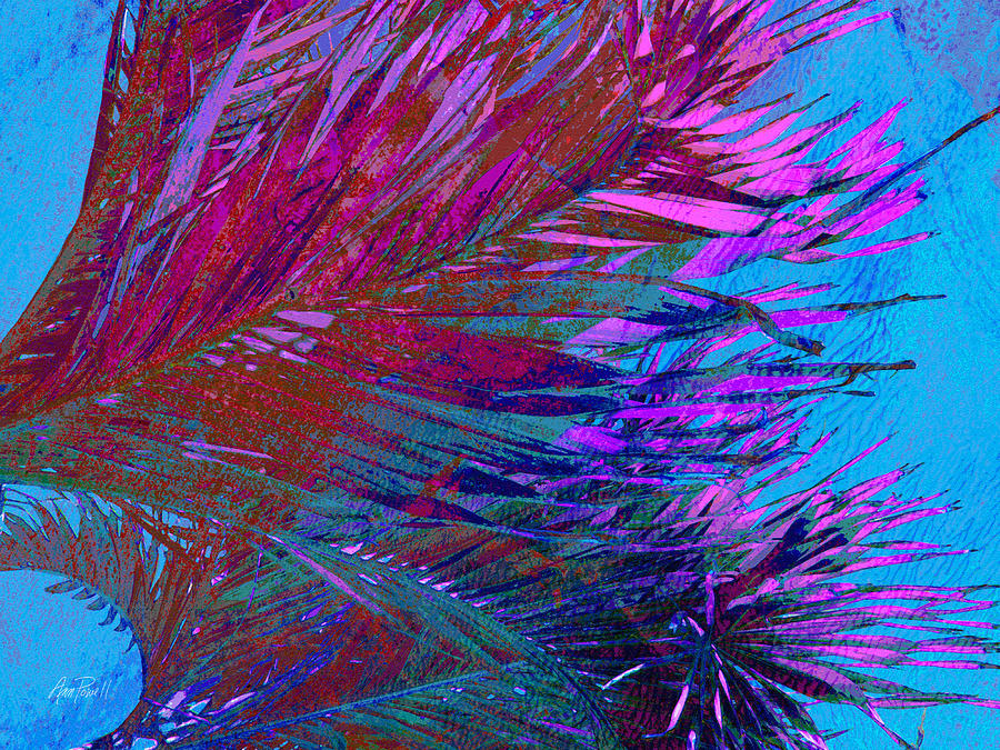 Abstract Digital Art - Tropical  Palm -abstract -art by Ann Powell