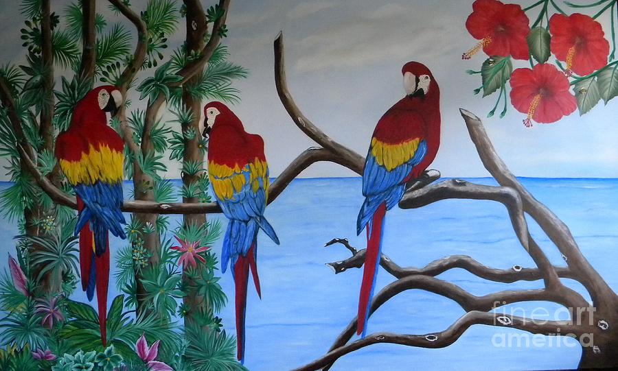 Landscape Painting - Tropical Paradise by Iris  Mora