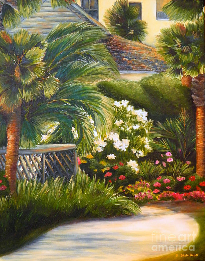 Tropical Path Painting by Shelia Kempf