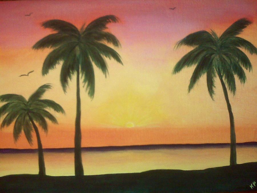 Relax Painting - Tropical Sunset by Karen Pasquariello