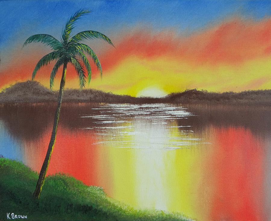 Tropical Sunset Painting by Kevin  Brown