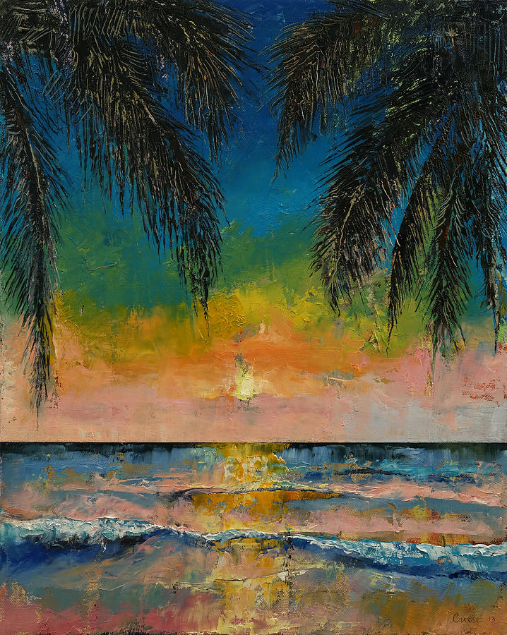 Tropical Sunset Painting by Michael Creese