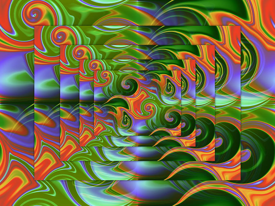 Tropical Swirls Layered Digital Art