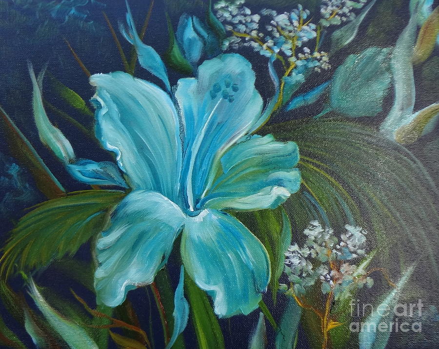 Tropical Turquoise Painting by Jenny Lee