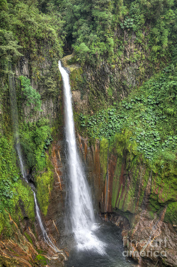 Tropical waterfall in volcanic crater 2 Photograph by Oscar Gutierrez
