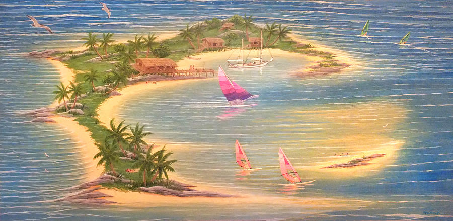 Tropical Windy Island Paradise Painting by Duane McCullough
