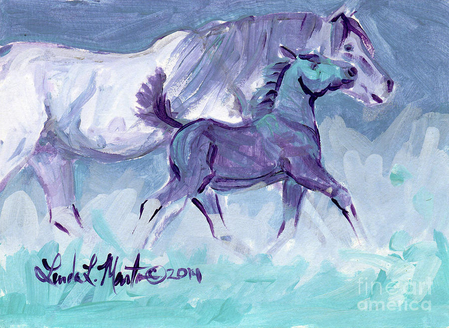 Trot Painting by Linda L Martin