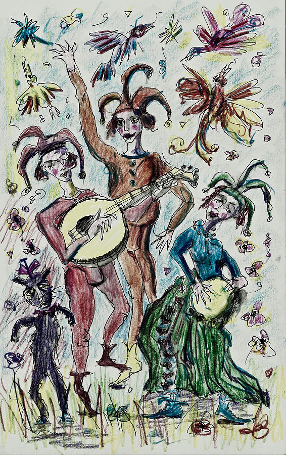 Troubadours Drawing by Maxim Komissarchik