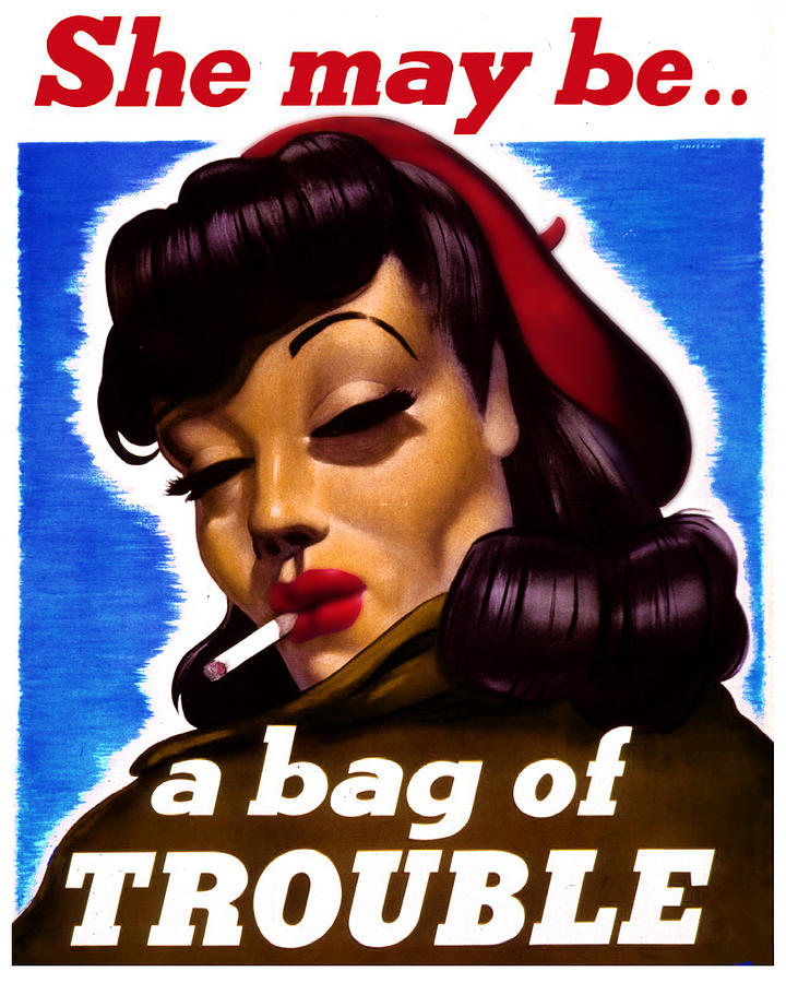 Trouble Woman Vintage Poster Painting by Tony Rubino