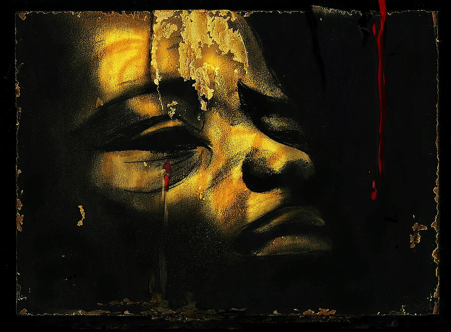 Africa Mixed Media - Troubled  African by Hartmut Jager