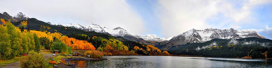 Trout Lake Autumn Panorama Photograph by Jean Hutchison
