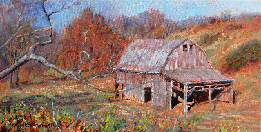 Troutville Barn Painting by Bonnie Mason