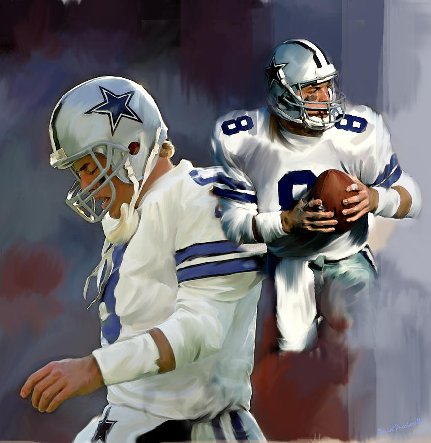 Troy Aikman  Painting by Iconic Images Art Gallery David Pucciarelli