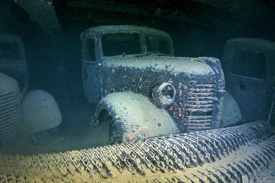 Truck Inside The Hoki Maru Shipwreck Photograph by Brandi Mueller